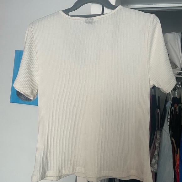 Off-White Casual Button Tee - Picture 3 of 5